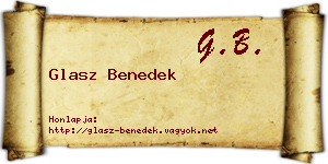 Glasz Benedek névjegykártya